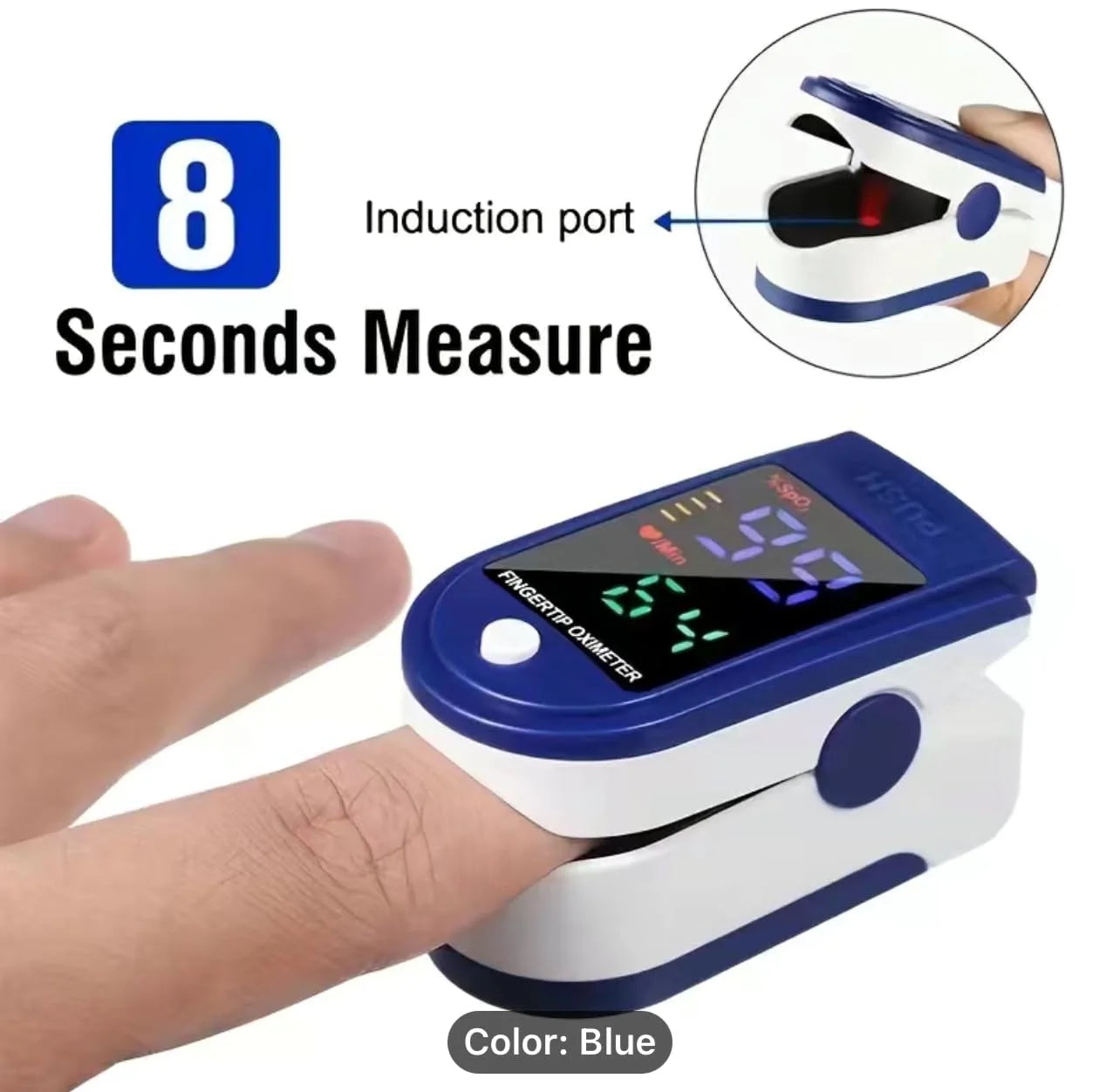 Finger Pulse Oximeter Larger Display Blood Oxygen Monitor with Batteries and Lanyard Included Fingertip Pulse Oximeter