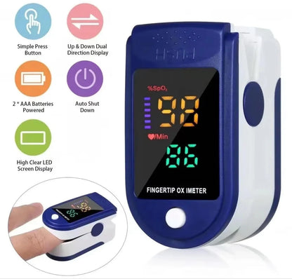 Finger Pulse Oximeter Larger Display Blood Oxygen Monitor with Batteries and Lanyard Included Fingertip Pulse Oximeter