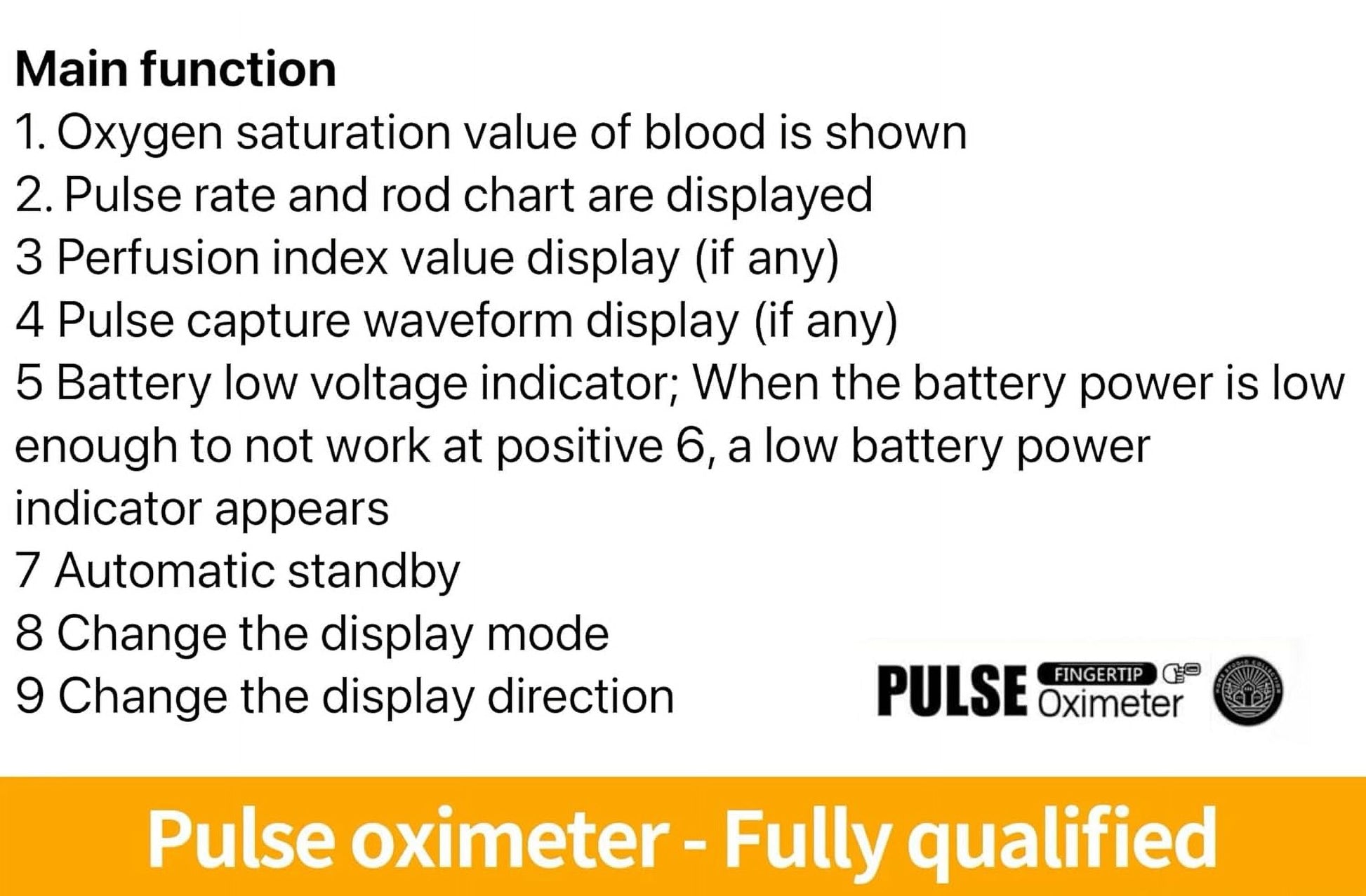 Finger Pulse Oximeter Larger Display Blood Oxygen Monitor with Batteries and Lanyard Included Fingertip Pulse Oximeter